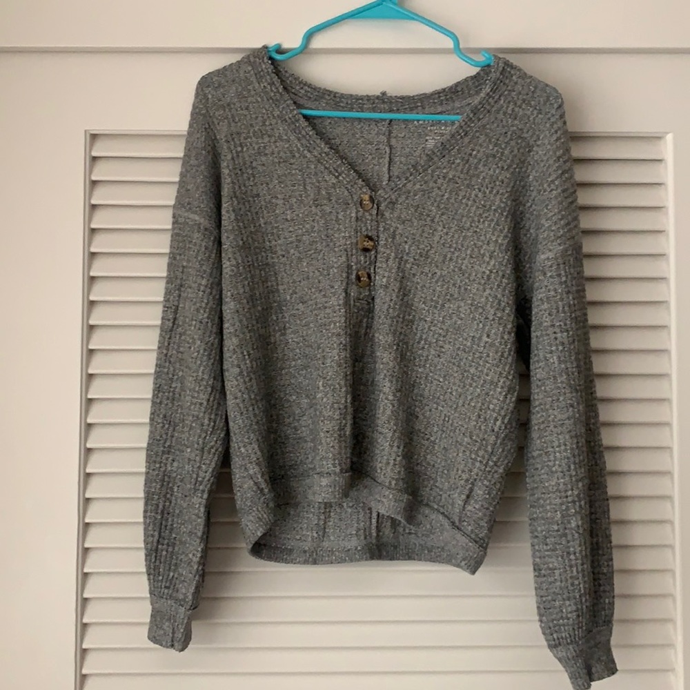Grey waffle long sleeve
